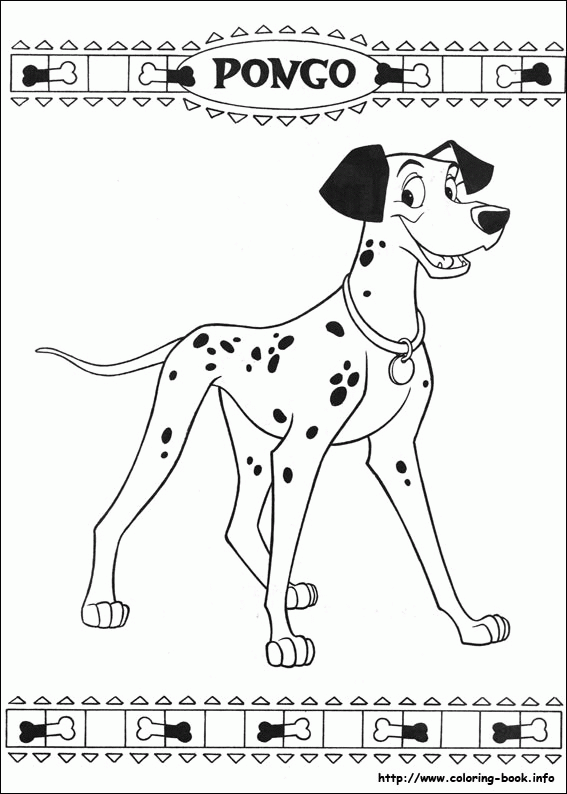 Kolorowanka z Pongo - Sympatyczny Dalmata do Druku kolorowanka do druku
